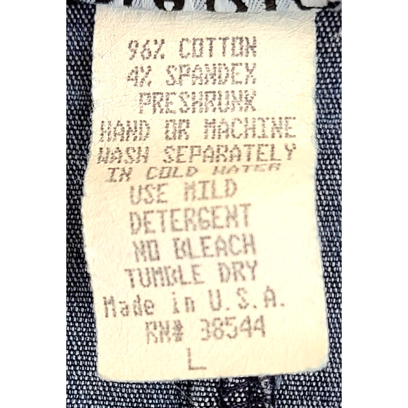 NADIA Blue Jean Jacket With Black Floral Design Button Up Size Large Made in USA - Picture 8 of 11